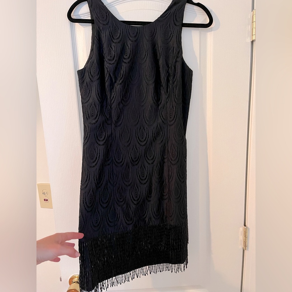 Lilly Pulitzer black cocktail dress.